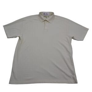Joseph Feiss Shirt Mens XL Yellow Polo Chest Button Short Sleeve Collared Top